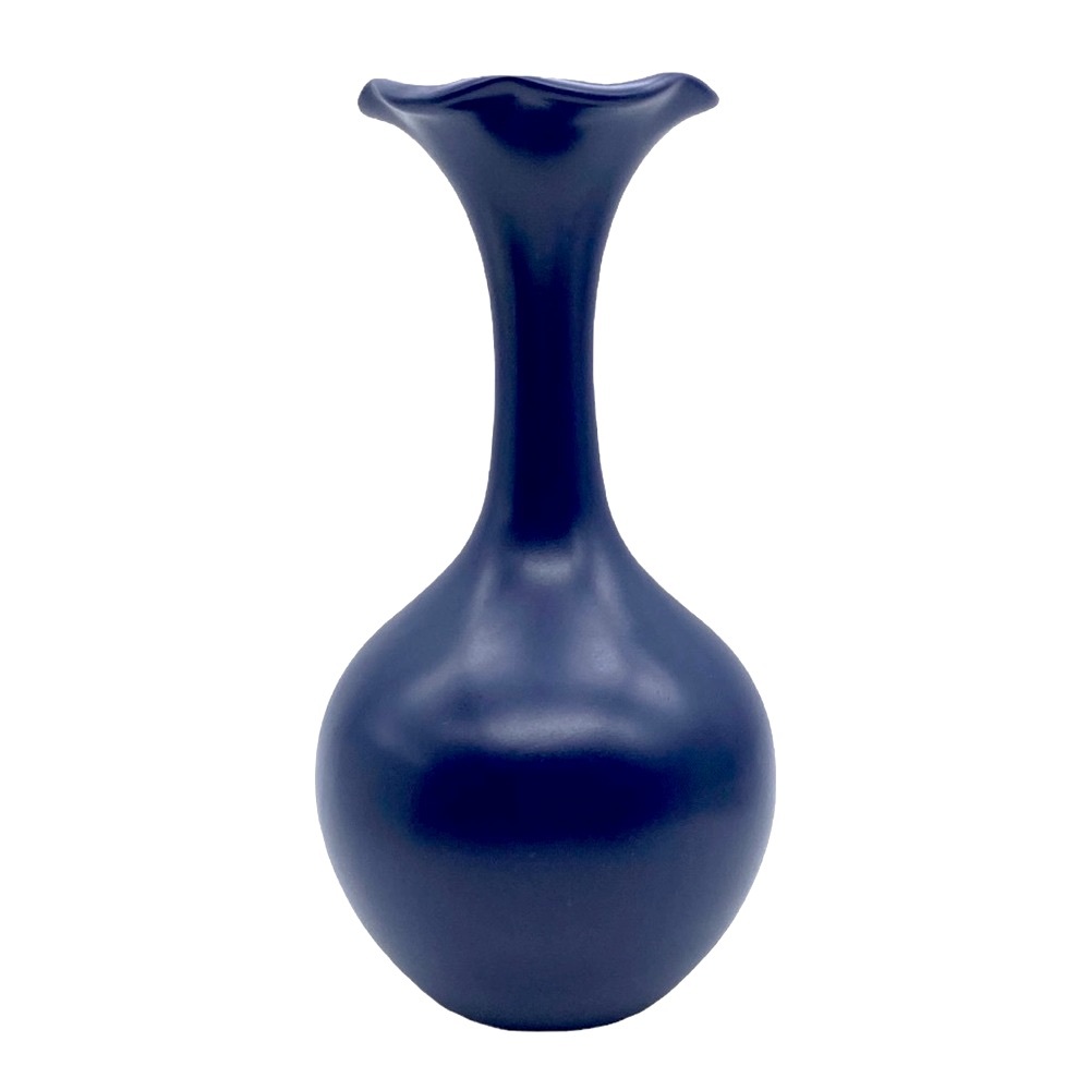 Vintage Haeger 10” tall matte blue ceramic vase